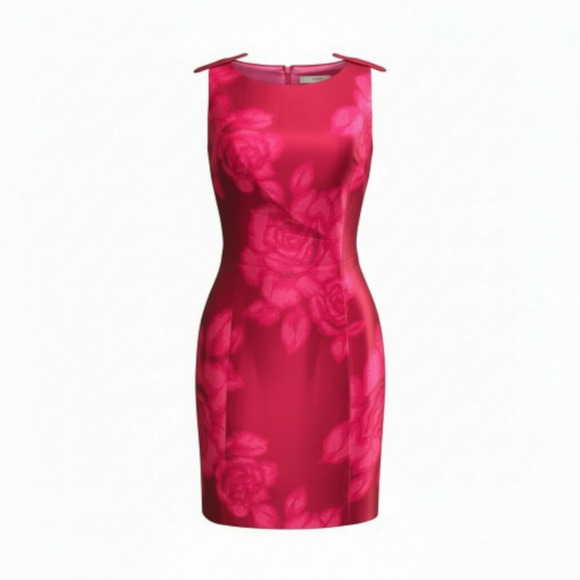 Hutch "Chesca" Red Roses Sheath Dress NWT – Cocktail / Party Dress | Size Small - Picture 3 of 11